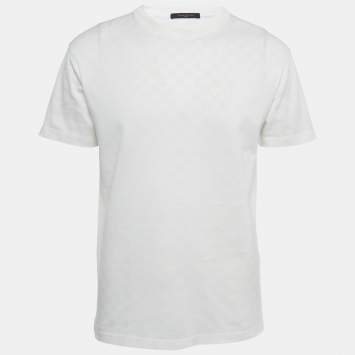 Louis Vuitton White Damier Jersey Crewneck T-Shirt S