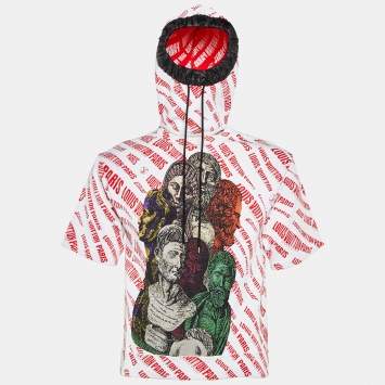Pre Owned Louis Vuitton X Fornasetti Red Roman Bust Knit Hooded Jumper S 