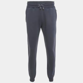 Pre Owned Louis Vuitton Blue Cotton Knit Joggers M