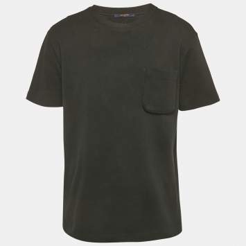 Pre Owned Louis Vuitton Black Monogram Cotton 3D Pocket T-Shirt L