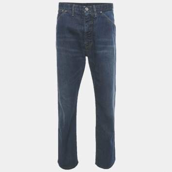 Pre Owned Louis Vuitton Blue Straight Leg Denim Jeans XL Waist 35"