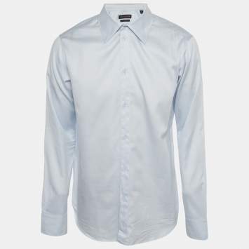 مملوكة مسبقًا قميص فوقي أزرار لوي فيتون فينتاج قطني أخضر مغبش مقاس متوسط - ميديم