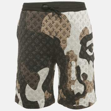 Pre Owned Louis Vuitton Grey Monogram Embossed Cotton Shorts L