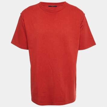 مملوكة مسبقًا Louis Vuitton Red Cotton Crew Neck T-Shirt XL