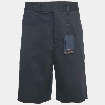 Pre Owned شورت لويس فويتون القطني الأزرق البحري مقاس صغير