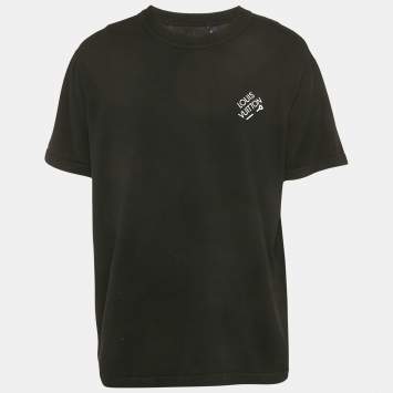 مملوكة مسبقًا Louis Vuitton Black LV Signature Pin Jersey T-Shirt XXL