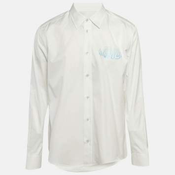 مملوكة مسبقًا Louis Vuitton White LV Print Cotton Long Sleeve Shirt XL