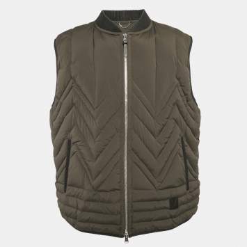 مملوكة مسبقًا Louis Vuitton Olive Green Leather Trim Nylon Giltet 5XL