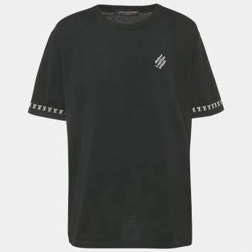 مملوكة مسبقًا تي شيرت لويس فيتون قطن أنترسيا سوداء مارك ل.فيتون ديبوس  مقاس كبير جداً (٤ إكس لارج)