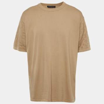 Pre Owned Louis Vuitton Beige Monogram Sleeve Cotton Knit T-Shirt 4L