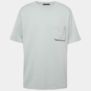 Pre Owned Louis Vuitton Blue Monogram Cotton 3D Pocket T-Shirt 4L