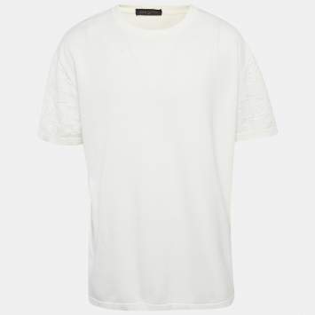 مملوكة مسبقًا تي شيرت لوي فيتون قط ن كريمي بتدرج المونوغرام مقاس متوسط