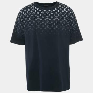 Pre Owned Louis Vuitton Navy Blue Monogram Gradient Jersey T-Shirt 5L