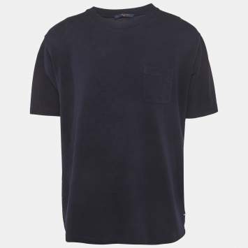 مملوكة مسبقًا Louis Vuitton Blue Damier Pique Crew Neck T-Shirt 4L