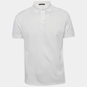 مملوكة مسبقًا تي شيرت لوي فيتون بولو بيكيه أصفر مقاس متوسط