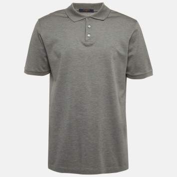 Pre Owned Louis Vuitton Grey Cotton Polo T-Shirt XXL