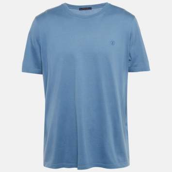 مملوكة مسبقًا Louis Vuitton Blue LV Logo Classic T-Shirt XXL