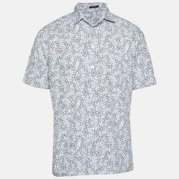 مملوكة مسبقًا Louis Vuitton Multicolour Floral Print Cotton Short Sleeve Shirt L