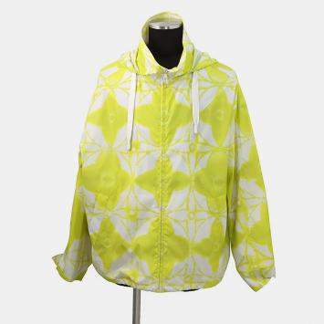 Pre Owned Louis Vuitton Monogram Flower Shibori Windbreaker Size 50 Limeyellow/White Polyester100%