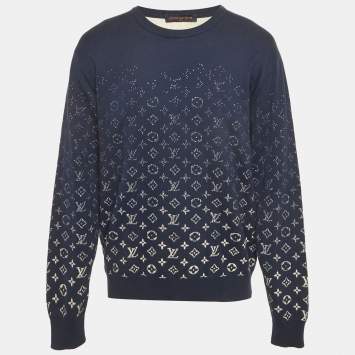 مملوكة مسبقًا سويتشرت فليس لويس فيتون برتقالي بنقشة المونوغرام مقاس كبير