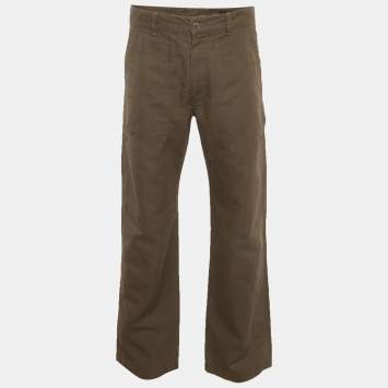 Pre Owned Louis Vuitton Grey Linen Blend Cargo Pants 