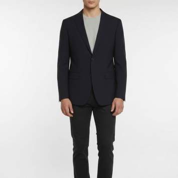 Pre Owned Louis Vuitton Navy Blue Wool Single Breasted Blazer M