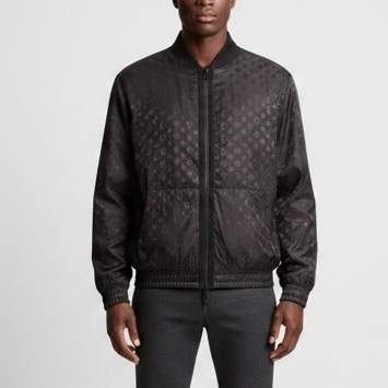 Pre Owned Louis Vuitton Black Monogram Nylon Zip Up Reversible Bomber Jacket XL 