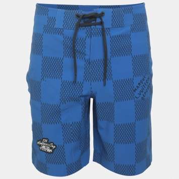 مملوكة مسبقًا Louis Vuitton Blue Stretch Nylon Americas Cup Shorts S