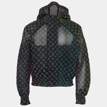 مملوكة مسبقًا Louis Vuitton Black Monogram Gradient Mesh Hooded Jacket XS