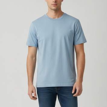 Pre Owned Louis Vuitton Blue Embossed Logo Cotton Crewneck T-Shirt M