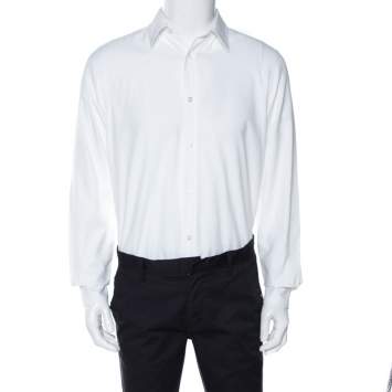 Pre Owned Louis Vuitton White Cotton Long Sleeve Shirt M