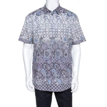 Pre Owned Louis Vuitton Multicolor Paisley Printed Cotton Short Sleeve Shirt XL