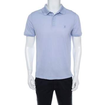 Pre Owned Louis Vuitton Lavender Cotton Pique Polo T Shirt M
