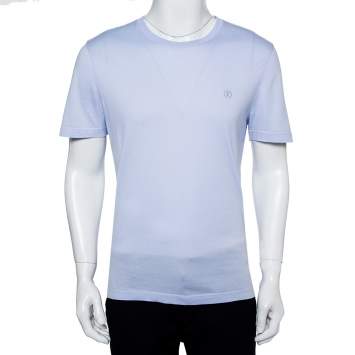 Pre Owned Louis Vuitton Lavender Cotton Classic Crewneck T-Shirt L