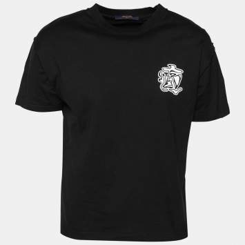 مملوكة مسبقًا Louis Vuitton Black Cotton Smoke Printed T-Shirt S