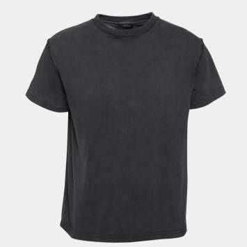 Pre Owned Louis Vuitton Grey Cotton Inside Out Short Sleeve Crew Neck T-Shirt S