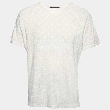 Pre Owned Louis Vuitton White Monogram Cotton Toweling T-Shirt XXL