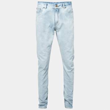 Pre Owned Louis Vuitton Light Blue Denim Jeans L Waist 34