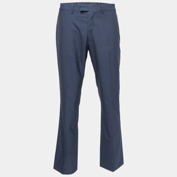 Pre Owned Louis Vuitton Navy Blue Wool Tailored Trousers XL