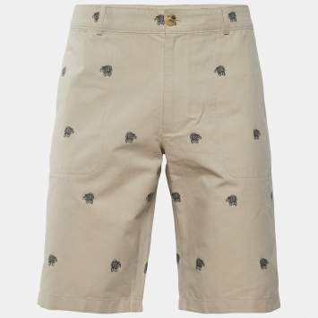 Pre Owned Louis Vuitton x Chapman Brothers Beige Animal Pattern Cotton Shorts M/Waist - 38"