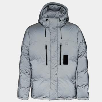Pre Owned Louis Vuitton Grey Synthetic Quilted Patch Ski Down Jacket M