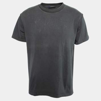 Pre Owned Louis Vuitton Grey Cotton Crew Neck Half Sleeve T-Shirt S
