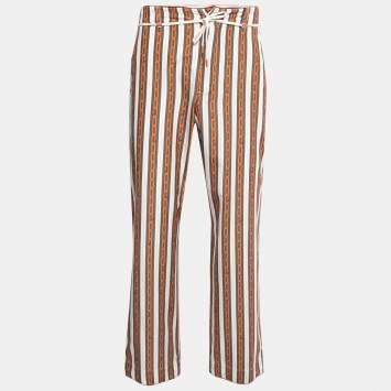 Pre Owned Louis Vuitton Multicolor Chain Printed Cotton Blend Trousers M