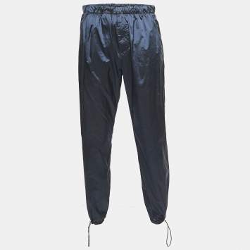 Pre Owned Louis Vuitton Black/Grey Synthetic Weather Reactive Monogram Joggers M