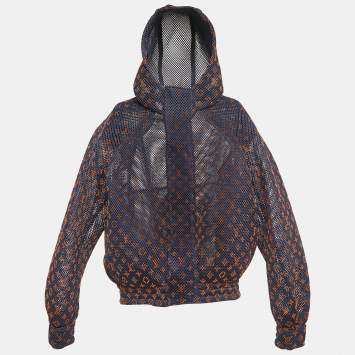 Pre Owned Louis Vuitton Navy Blue Gradient Monogram Mesh Jacket S