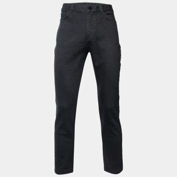Pre Owned Louis Vuitton Black Cotton Regular Fit Jeans L/Waist 36"