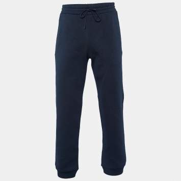 Pre Owned Louis Vuitton Navy Blue Monogram Jersey Drawstring Jogger Pants M