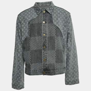Pre Owned Louis Vuitton Virgil Abloh X Nigo Grey Monogram Denim Jacket L