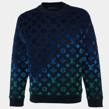 Pre Owned Louis Vuitton Black Gradient Monogram Fil Coupe Cotton Sweatshirt L 
