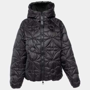Pre Owned Louis Vuitton Black Monogram Quilted Reversible Puffer Jacket L